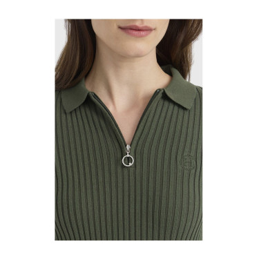 Polo d’équitation femme Harcour Celeste manches longues Polo d’équitation femme Harcour Celeste manches longues