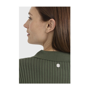 Polo d’équitation femme Harcour Celeste manches longues Polo d’équitation femme Harcour Celeste manches longues