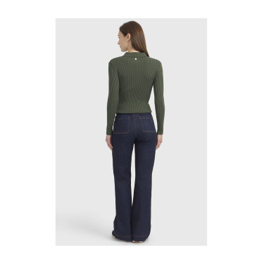Polo d’équitation femme Harcour Celeste manches longues Polo d’équitation femme Harcour Celeste manches longues
