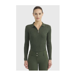 Polo d’équitation femme Harcour Celeste manches longues Polo d’équitation femme Harcour Celeste manches longues