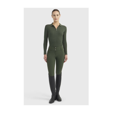 Polo d’équitation femme Harcour Celeste manches longues Polo d’équitation femme Harcour Celeste manches longues