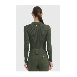 Polo d’équitation femme Harcour Celeste manches longues Polo d’équitation femme Harcour Celeste manches longues