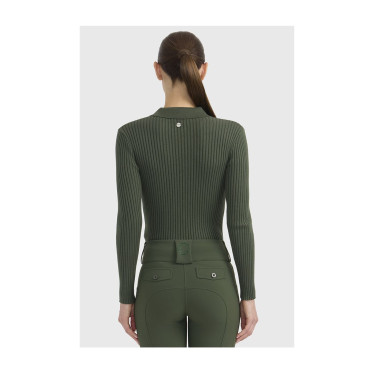 Polo d’équitation femme Harcour Celeste manches longues Polo d’équitation femme Harcour Celeste manches longues