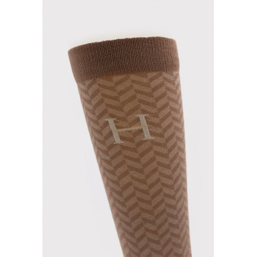 Chaussettes Harcour Carly par 3 Vigne / marine / chevron Beige Chaussettes Harcour Carly par 3 Vigne / marine / chevron Beige