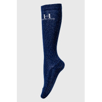 Chaussettes à pailettes Harcour Happy par 2 Marine Bleu marine
