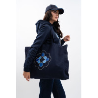 Tote bag Harcour x Versailles Leonor Marine Bleu marine
