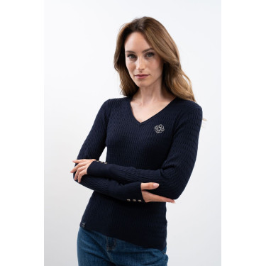 Pull d’équitation femme V col Harcour x Versailles