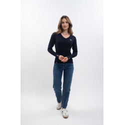 Pull d’équitation femme V col Harcour x Versailles