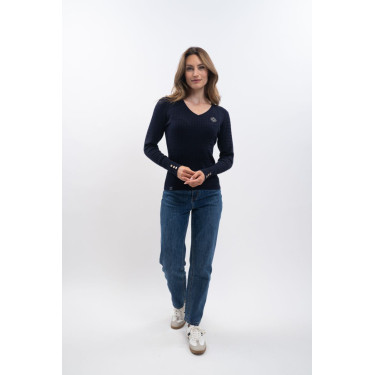 Pull d’équitation femme V col Harcour x Versailles