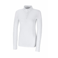Polo de concours à manches longues en mesh Pikeur femme Blanc
