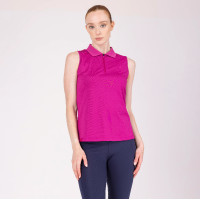 Polo technique sans manches React Shires Aubrion Fuchsia Rose