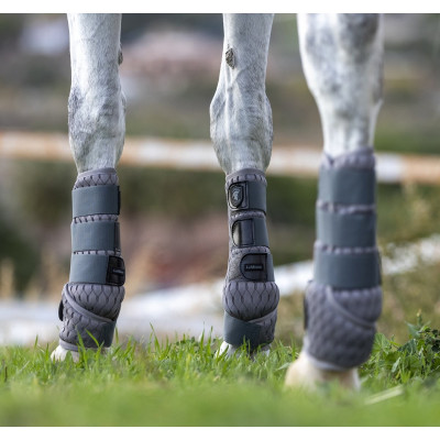 Guêtres Et Protège-boulets Pour Cheval Alomejor - 1 Paire - Tissu élastique Doux - 4 Bandes Velcro - Soutien Tendons