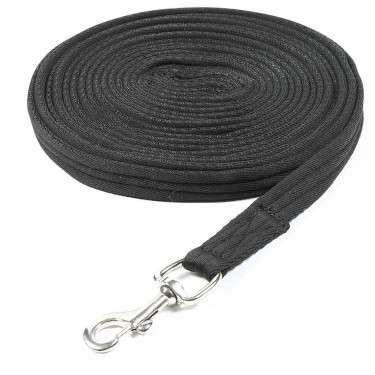 Longe de travail en sangle matelassée Shires Noir