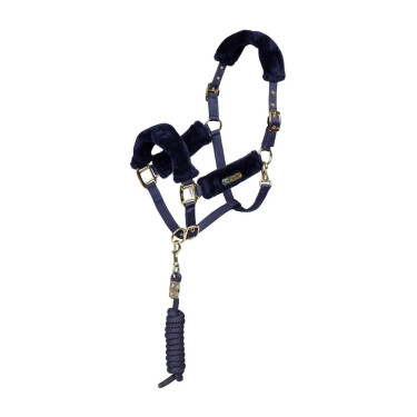 Licol et longe en fausse fourrure Shires Arma Marine Bleu marine Licol et longe en fausse fourrure Shires Arma Marine Bleu marine