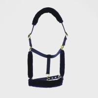 Licol et longe en fausse fourrure Shires Arma Marine Bleu marine