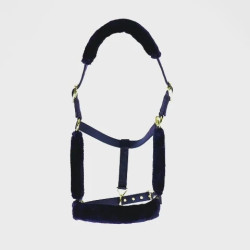 Licol et longe en fausse fourrure Shires Arma Marine Bleu marine Licol et longe en fausse fourrure Shires Arma Marine Bleu marine