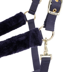 Licol et longe en fausse fourrure Shires Arma Marine Bleu marine Licol et longe en fausse fourrure Shires Arma Marine Bleu marine