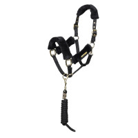 Licol et longe en fausse fourrure Shires Arma Noir Licol et longe en fausse fourrure Shires Arma Noir