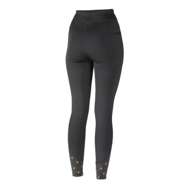 Legging d'équitation hiver Porter fille Shires Aubrion Noir de jais