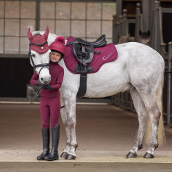 Legging d'équitation Eltar jeune cavalier Shires Aubrion Noir cerise