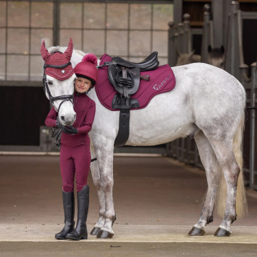 Legging d'équitation Eltar jeune cavalier Shires Aubrion Noir cerise