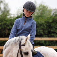 Polaire demi-zip Core jeune cavalier Shires Aubrion Bleu