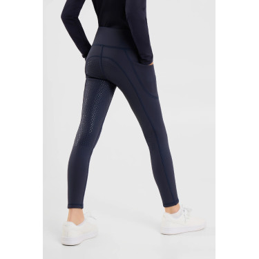 Legging thermique enfant à fond intégral Horze Greta JR Marine seaborne Blanc