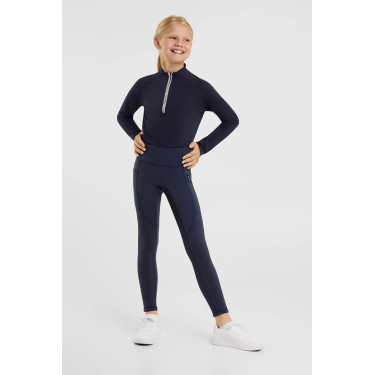 Legging thermique enfant à fond intégral Horze Greta JR Marine seaborne Blanc