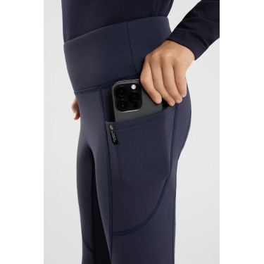 Legging thermique enfant à fond intégral Horze Greta JR Marine seaborne Blanc