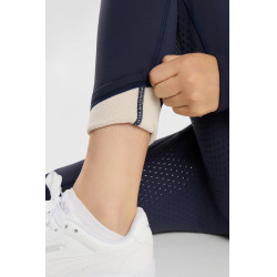 Legging thermique enfant à fond intégral Horze Greta JR Marine seaborne Blanc