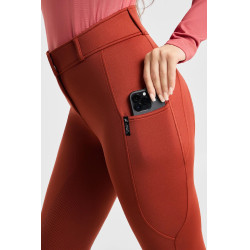 Pantalon d’équitation Horze Chara femme full grip Pomme épicée Blanc