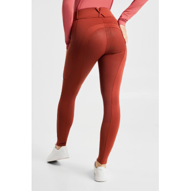 Pantalon d’équitation Horze Chara femme full grip Pomme épicée Blanc