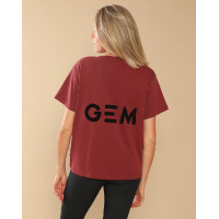 Tee-shirt GEM Eclair Bordeaux / logo noir