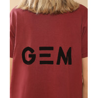 Tee-shirt GEM Eclair Bordeaux / logo noir