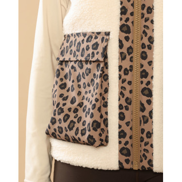 Veste molletonée Charlie GEM Ecru / léopard
