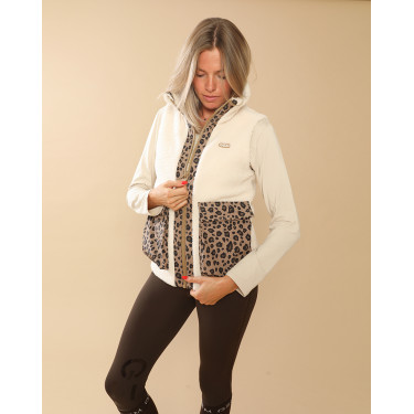 Veste molletonée Charlie GEM Ecru / léopard