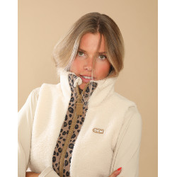 Veste molletonée Charlie GEM Ecru / léopard