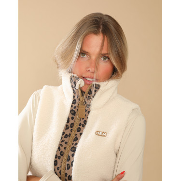 Veste molletonée Charlie GEM Ecru / léopard