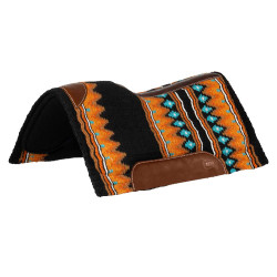 Tapis en laine avec dessous en feutre Pool's Noir / orange / blanc