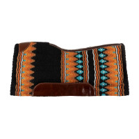 Tapis en laine avec dessous en feutre Pool's Noir / orange / blanc