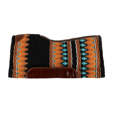 Tapis en laine avec dessous en feutre Pool's Noir / orange / blanc