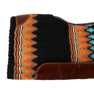 Tapis en laine avec dessous en feutre Pool's Noir / orange / blanc