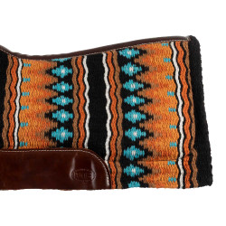 Tapis en laine avec dessous en feutre Pool's Noir / orange / blanc