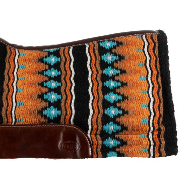 Tapis en laine avec dessous en feutre Pool's Noir / orange / blanc