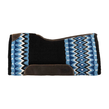 Tapis en laine avec dessous en feutre Pool's Noir / bleu / blanc