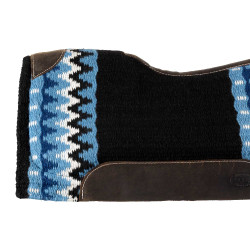 Tapis en laine avec dessous en feutre Pool's Noir / bleu / blanc