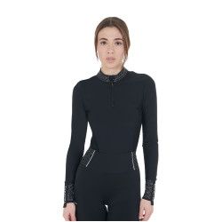 Polo technique d’entraînement pour femme avec strass Equestro
