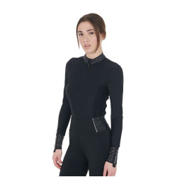 Polo technique d’entraînement pour femme avec strass Equestro