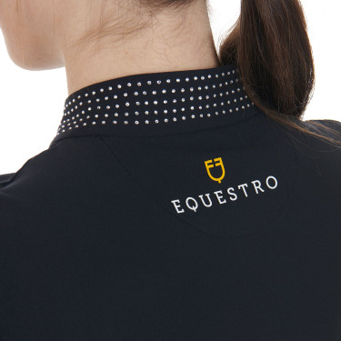 Polo technique d’entraînement pour femme avec strass Equestro
