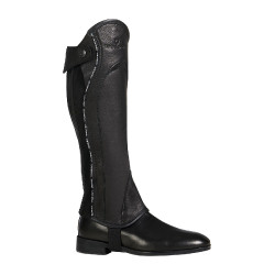 Mini-chaps unisexe en cuir avec liseré contrasté New Equestro